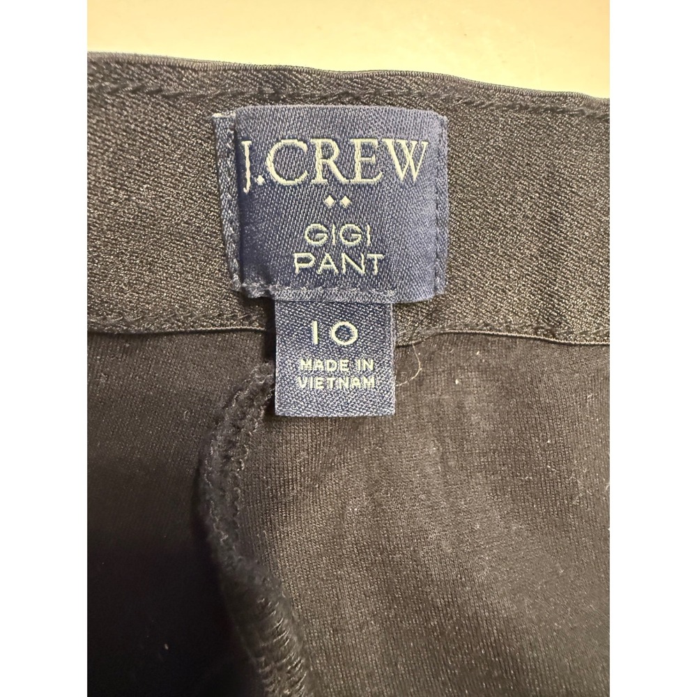 J.Crew Gigi Pant Black High Rise Side Zip Slim Leg Trousers H4101 Womens 10 - Picture 2 of 6